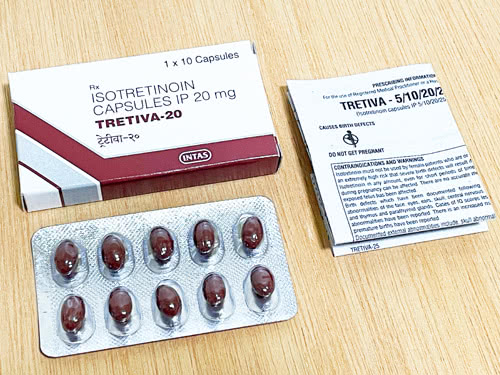 トレティバ20mgのカプセルと説明書